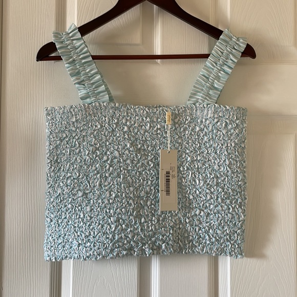 Petersyn X Revolve Tami Aqua cropped tank smocked - Picture 3 of 7